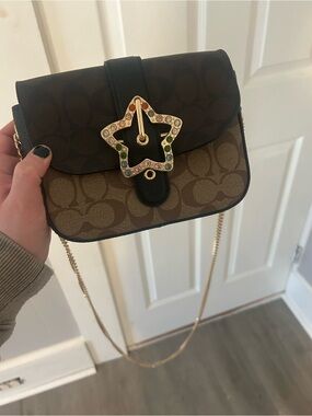 Coach ‘Gemma’ Brown Signature Canvas Star-Accent Crossbody Bag